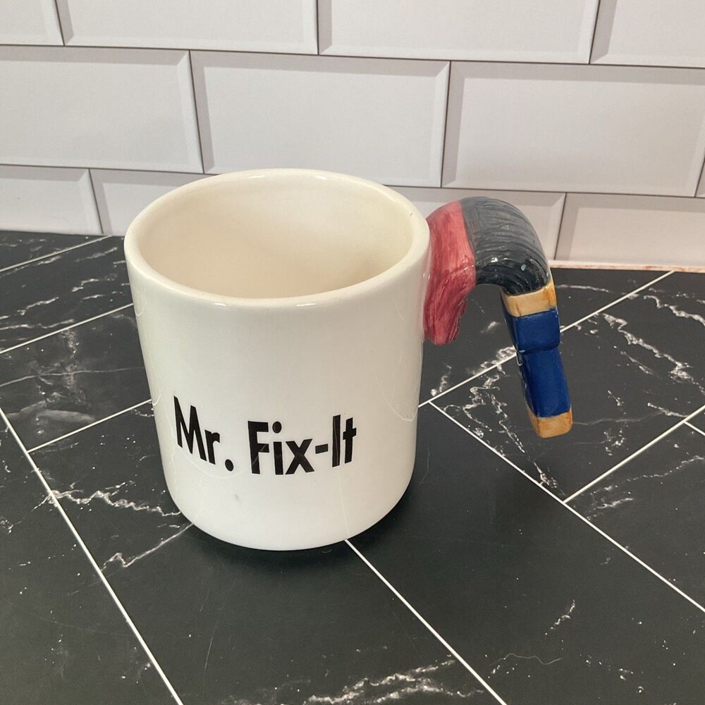 Vintage Applause Inc. Mr. Fix-It Coffee Tea Mug Cup With Paint Brush Handle!